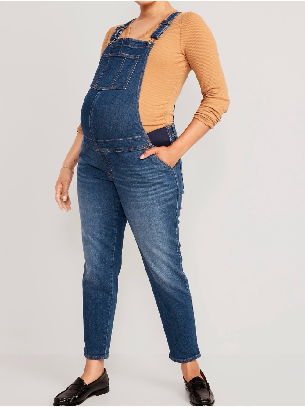*LONG* Old Navy Maternity Side-Panel OG Straight Jean Overalls
